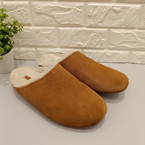 Zapatillas para hombre Fitflop Shove piel de oveja forradas gamuza tostada mula talla 8 UK 42 EU - Imagen 2 de 10
