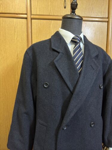 Vintage Double Breasted bespoke Classic Belted Wool cashmere OverCoat 46S 48S - Picture 5 of 24