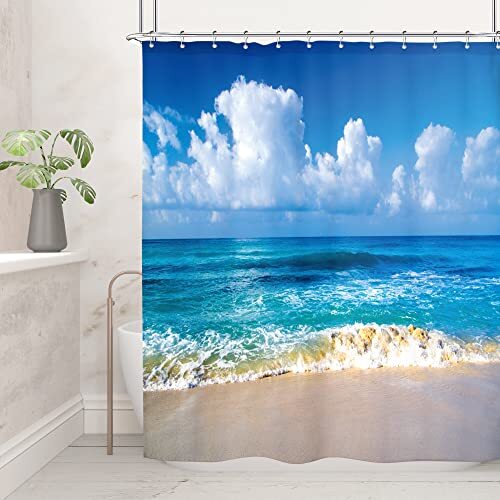 Ocean Sea Beach Shower Curtain 60"W x 72"L (Pack of 1) B-01sea Beach(60x72) - Picture 1 of 7