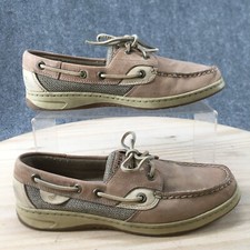 Sperry Top Sider Boat Shoes Womens 7 M Bluefish Casual 9276619 Beige Leather