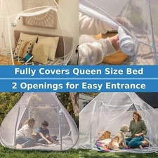 Even Naturals Luxury Mosquito Net Pop Up Tent Large - for Twin to Queen Size Bed