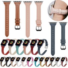 For Apple Watch Series 7 6 5 4 6 3 2 41mm 45mm Strap Genuine Leather Wrist Band