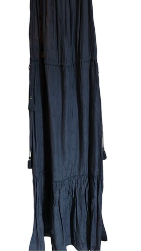 Ulla Johnson Barney’s Navy Blue Off the Shoulder Smocked Eyelet Maxi Dress Sz 0 - Picture 6 of 10