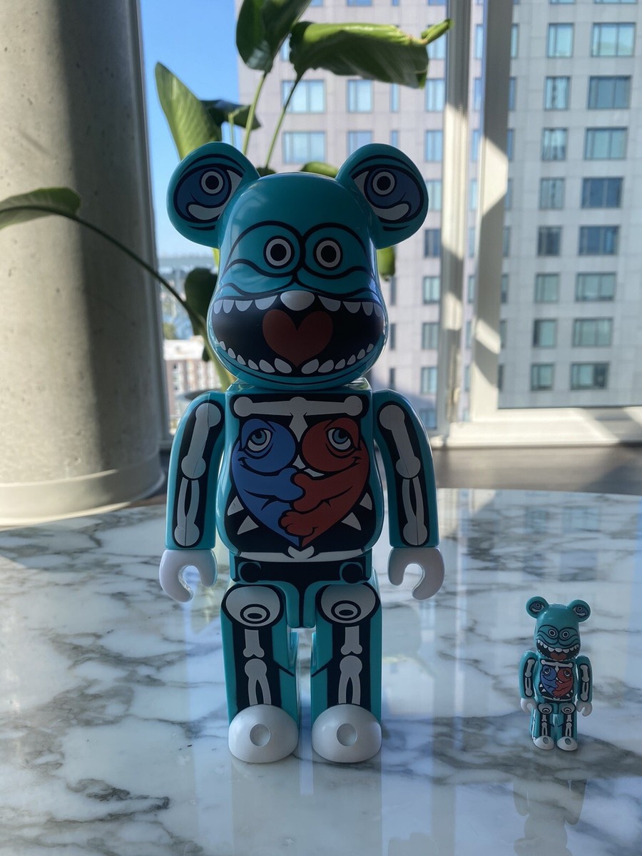 MEDICOM TOY - MEDICOM TOY メディコムトイ BE@RBRICK RON ENGLISH 100%&400% SAN DIEGO COMIC CON'07 ロンイングリッシュ ベアブリック コミコン フィギュア ブルー Medicom BEARBRICK Ron English signed 400% 100% SDCC 07