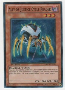 Ally of Justice Cycle Reader - HA03-EN052 - Super Rare - 1st Edition x3 - Lightl