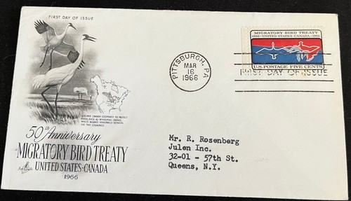 US FDC #1306 Migratory Bird Treaty 1966 Unsealed