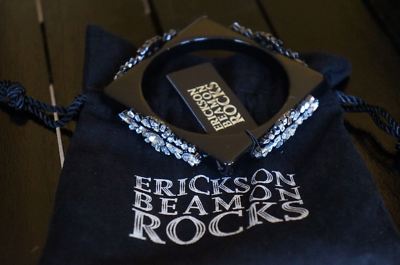 NEW Erickson Beamon EB Rocks Black Lucite Crystal Pave Bangle Bracelet GORGEOUS