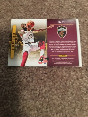 2018-19 Panini Contenders LeBron James Playing The Numbers 19