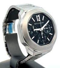 BVLGARI 103471 Octo Roma Chronograph Steel Men's 42mm Watch Mint 2024 Model! B/P 2