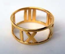 Anillo Vermeil Oro, Anillo Atlas Abierto, Anillo Banda Número Romano