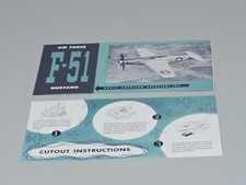 North American Aviation - Air Force F-51 Mustang - Cut out & Historical Info