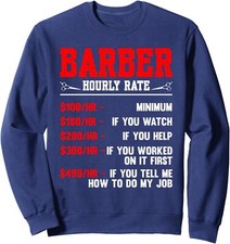 Barber Hourly Rate I Fix Hair Haircut Cool Job Unisex Crewneck Sweatshirt