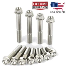 Titanium M10 Race Drill Bolt Hex Flange Head 20,25,30,35,40,45,50,55,60,70,80,90