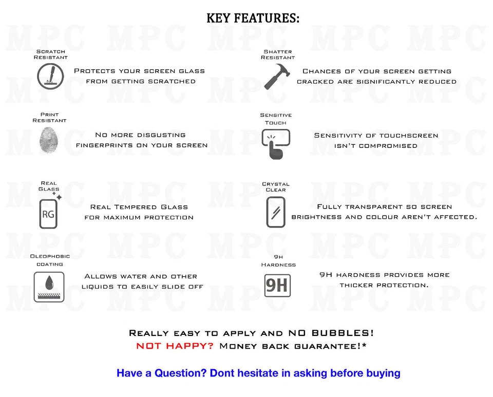 Genuino Gorilla Tempered Glass ScratchProof Film Protector de pantalla HTC One M8S Foto 3 de 4