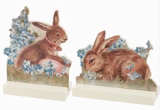 Primitives by Kathy Easter Bunnies Stand Up Set of 2 Spring Collection Wood