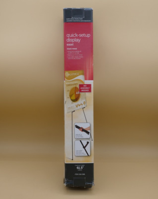 Office Depot Quick-Setup Display Easel-Item 342-598-Black Metal-61.5 