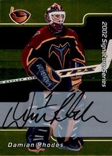 2001-02 BAP Signature Series Autographs Gold #53 Damian Rhodes Auto Card