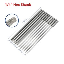 Magnetic Torx Screwdriver Bits Hex Security Bit 150mm Extra Long 1/4" Hex Shank