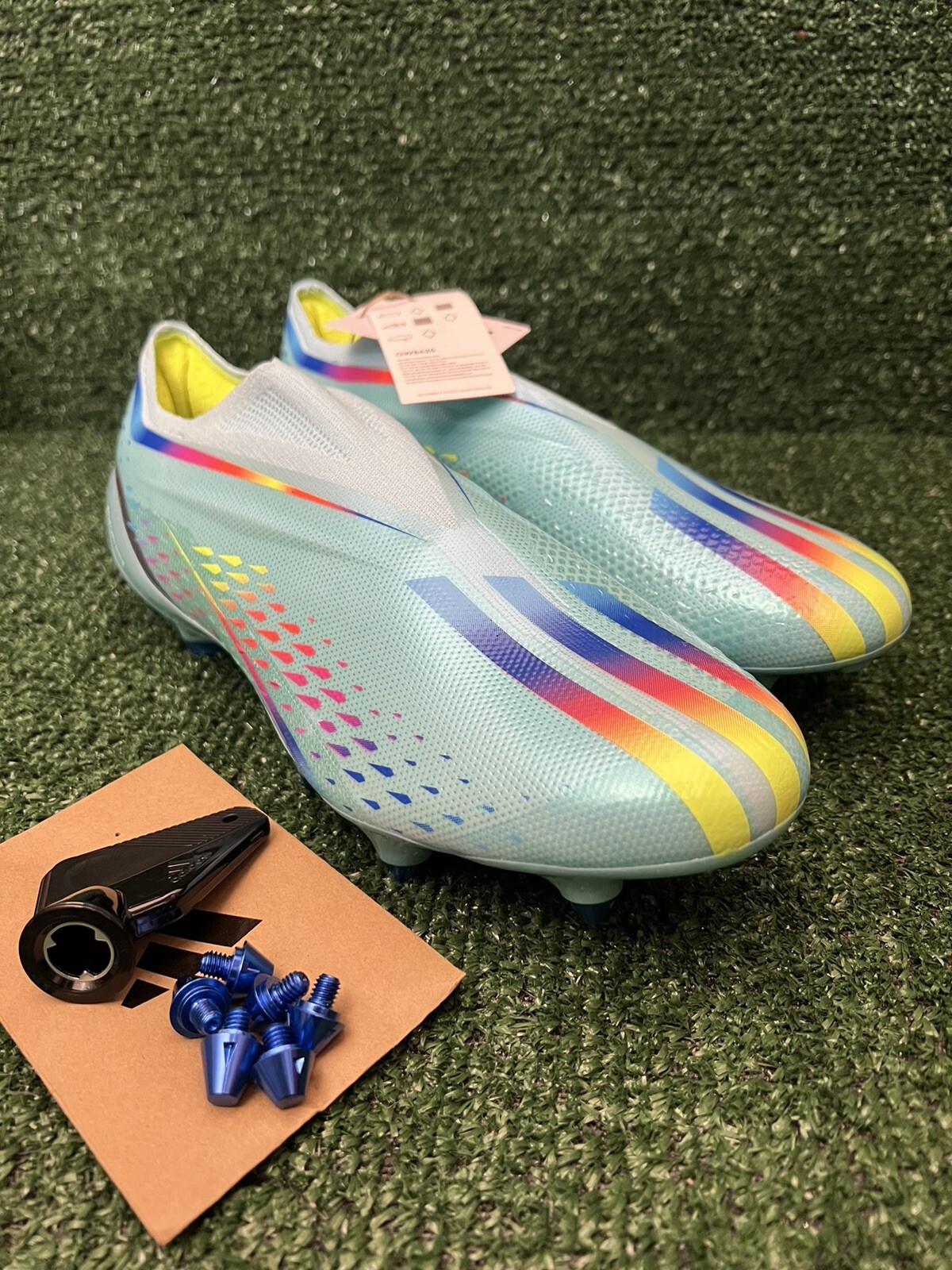 Adidas X Speedportal SG Elite Blue Mens Soccer Cleats Size 10 GW8420