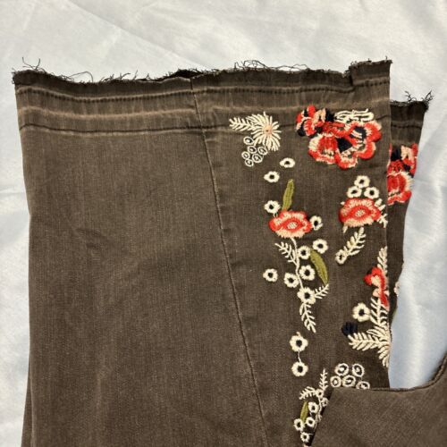 Th.Creasa High Waist Jeans Denim bestickt Schlag Schlag Schlaghose schwarz 3XL - Bild 3 von 7