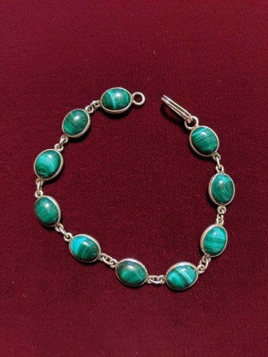 925 Sterling Silver Malachite Bracelet 