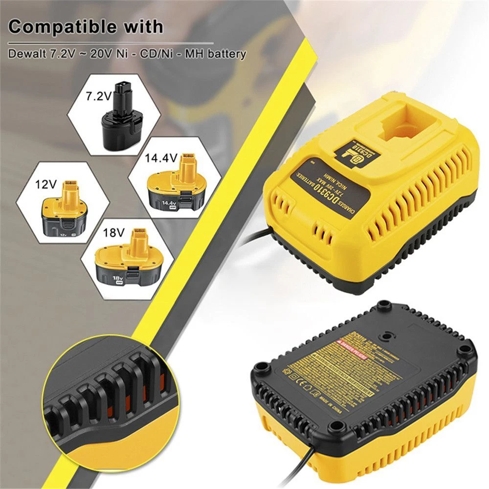Adapter Battery Charger Cable Adaptor For Dewalt 7.2V 18V Nicad