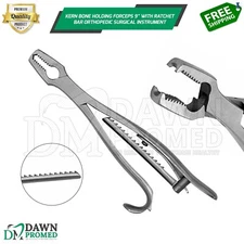 Kern Bone Holding Forceps 9" With Ratchet Bar Orthopedic Surgical Inst German Gr