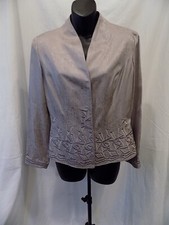 ADRIANNA PAPELL Silk Beaded Blazer Wm 6 227 