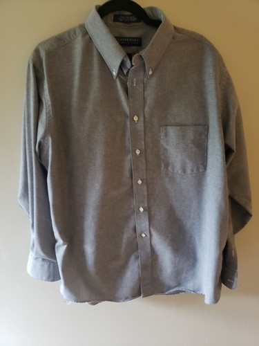 Gray Oxford button Down Dress Shirt | eBay