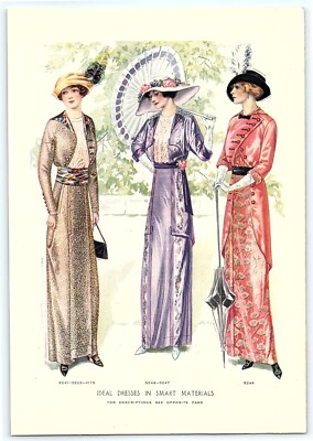 1913 Women's Spring Fashion & Dress Magazine Page Illustration | eBay