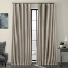 Exclusive Faux Linen Extra Wide Blackout Room Darkening Curtain 100x96 Oatmeal