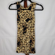 1955 Vintage women's size M sleeveless blouse animal print racerback scoop neck