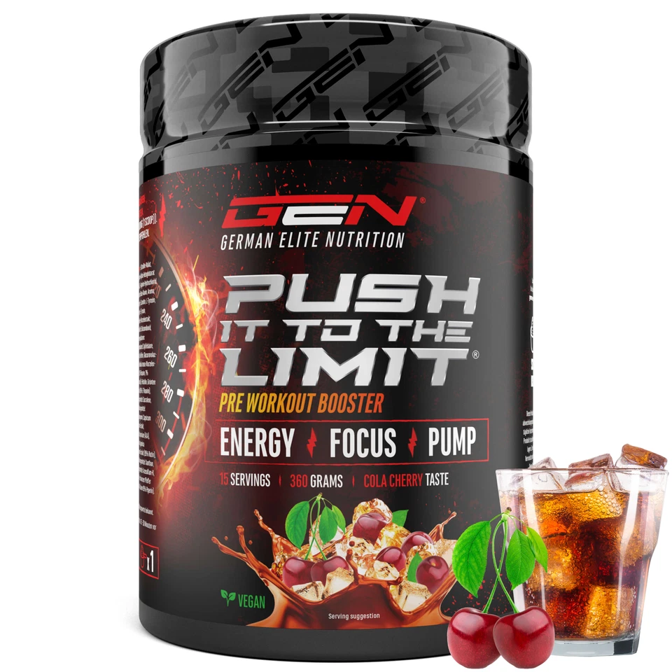 GERMAN ELITE NUTRITION Pre-Workout Booster - Push It To The Limit - Hardcore mit Citrullin AAKG Strong!