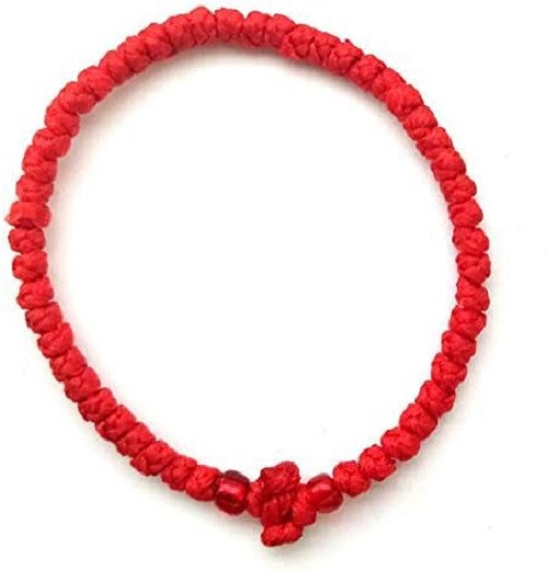 Orthodox Chotki Prayer Rope Bracelet Rosary Blessed Handmade Red Color ...