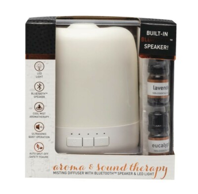 NEW - Misting Diffuser with Bluetooth Speaker & LED Light by Goldessence Aromas