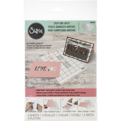 Sizzix Sticky Grid Sheets 5pk #663533 Retail $8.99 6 x 8 1/2'' 