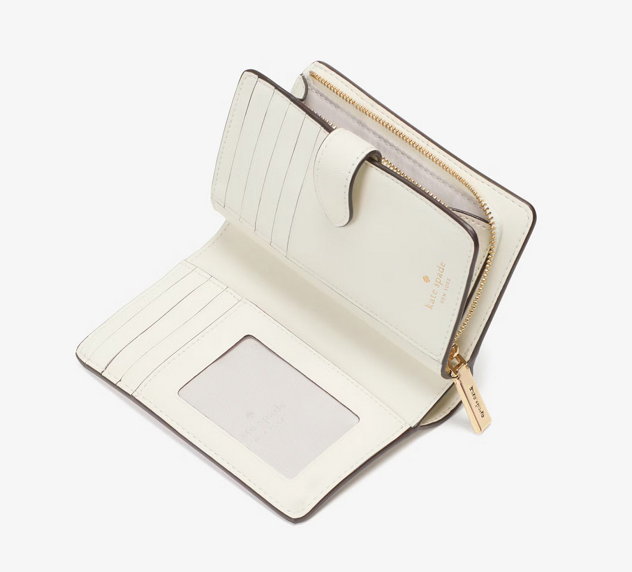 Kate Spade Madison Floral Festival Perforated Medium Compact Wallet Butterfly