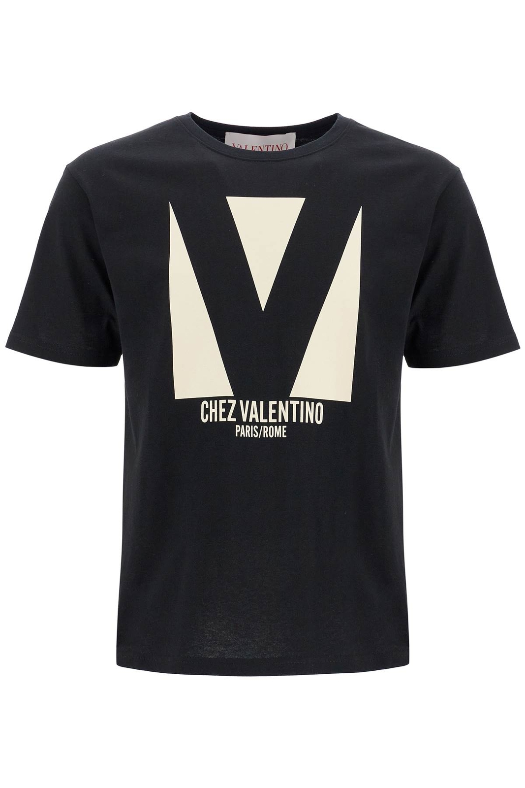 Мужская футболка с принтом Chez Valentino VALENTINO GARAVANI Tg L 6V3MG16PAQ9 0 ЧЕРНОГО ЦВЕТА 137290₽