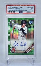 Corbin Carroll 2019 Bowman Draft Chrome 1st Auto RC Green Refractor /99 - PSA 9