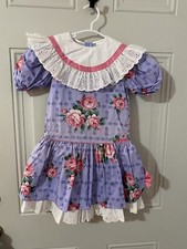 ruth of carolina vintage girls Size 6 Dress Purple Pink Floral B85