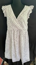 Ann Taylor LOFT Black, White Eyelet Floral Cotton Sleeveless Dress - Size 10 NWT