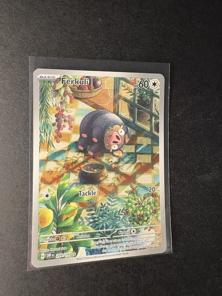 Pokemon Ferkuli Art Rare | Deutsch 209/197 Obsidian Flammen | Near Mint - Bild 3 von 4