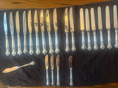 22pc Gorham CHANTILLY Sterling Silver Knife & Spreader Lot Mixed Sizes NO MONO