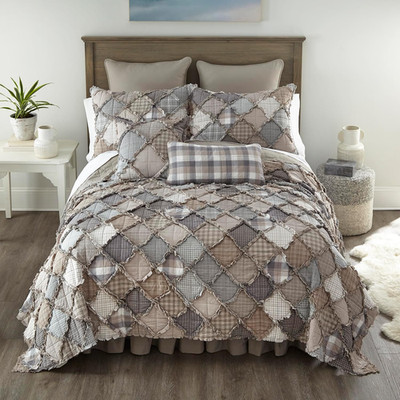 Smoky Mountain Queen Quilt - Cotton Patchwork, 91x91, Machine Washable