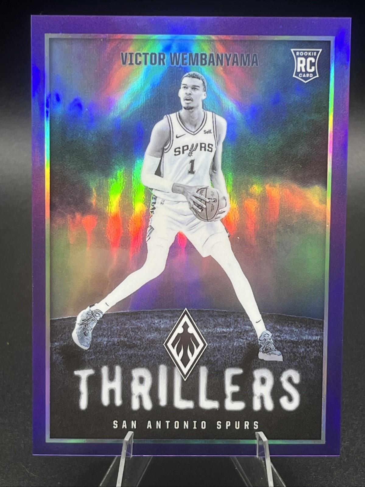 Victor Wembanyama 2023-24 Panini Phoenix Thrillers #2 Purple /75 (RC) SA Spurs