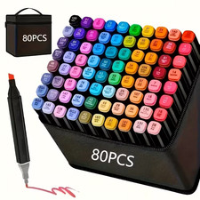 Art Markers Pens 80 Colors Dual Tips Alcohol Markers Permanent Sketch Markers US