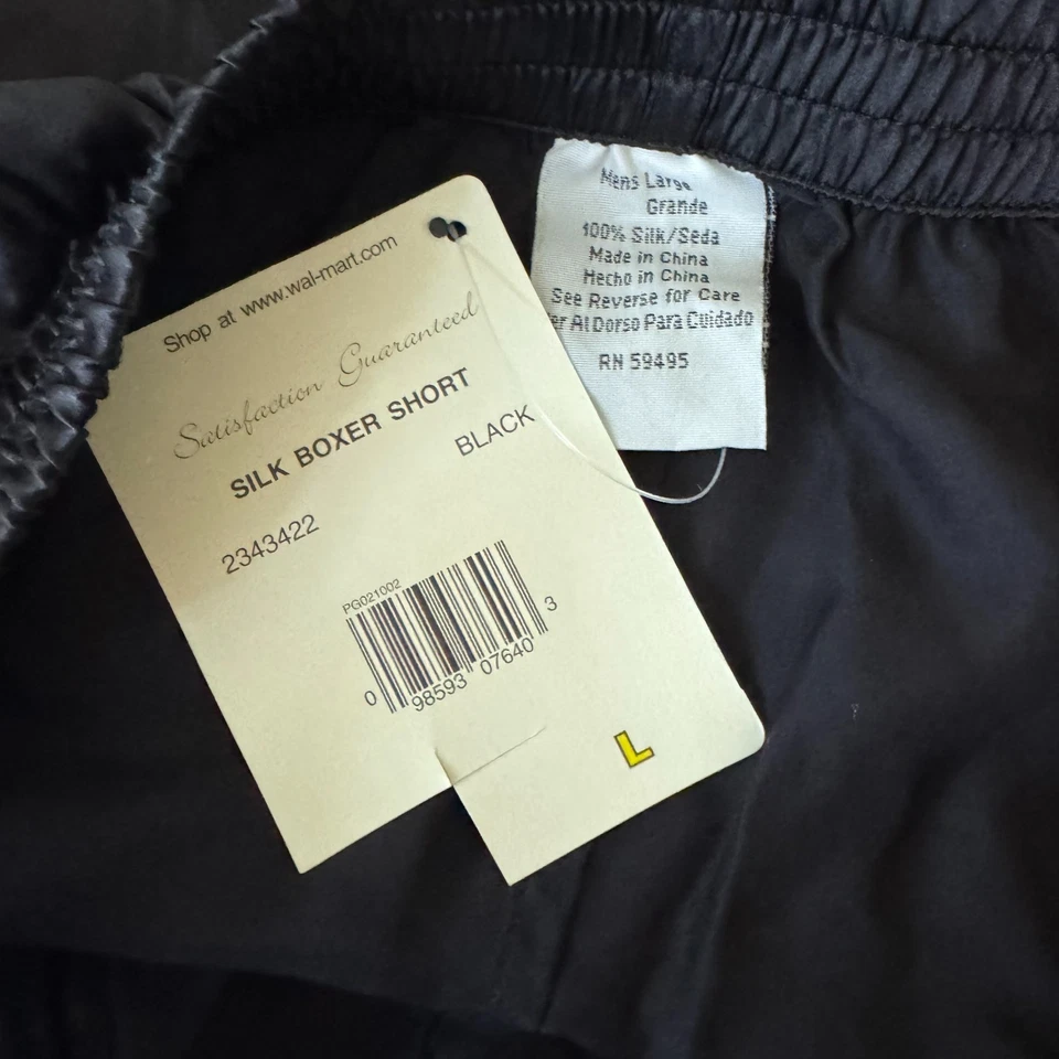 Ropa interior boxers vintage puritanos de seda satinada negra para hombre talla grande Foto 3 de 3