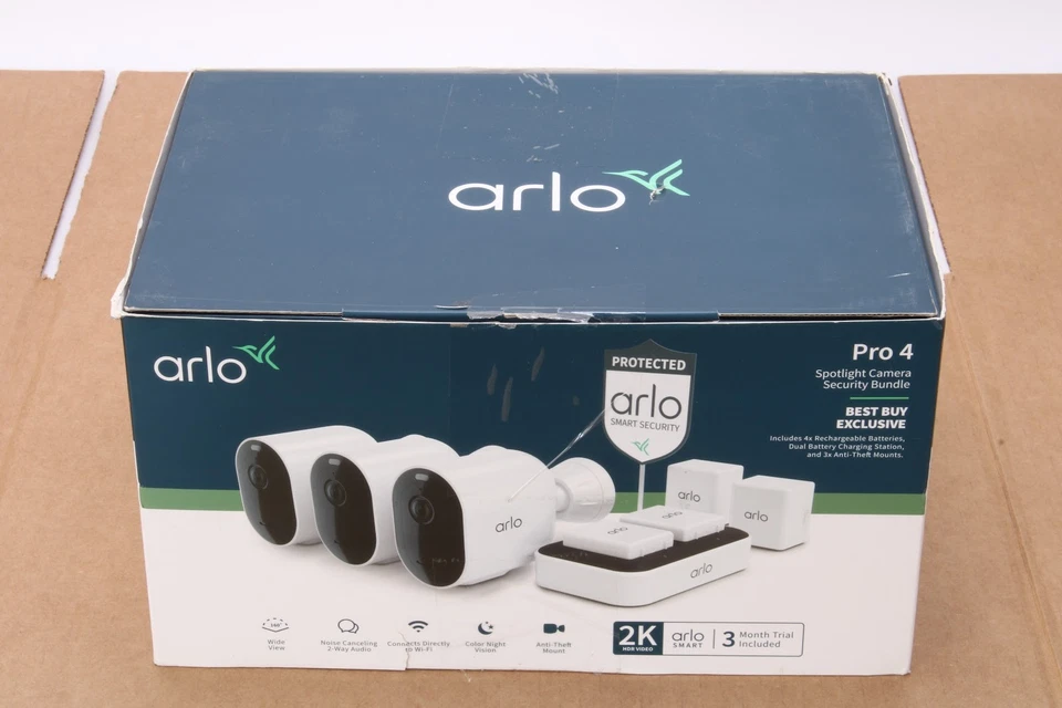 Arlo VMC4350P-1BYNAS Pro 4 Spotlight Camera Security Bundle With Accessories - Image 2 of 4