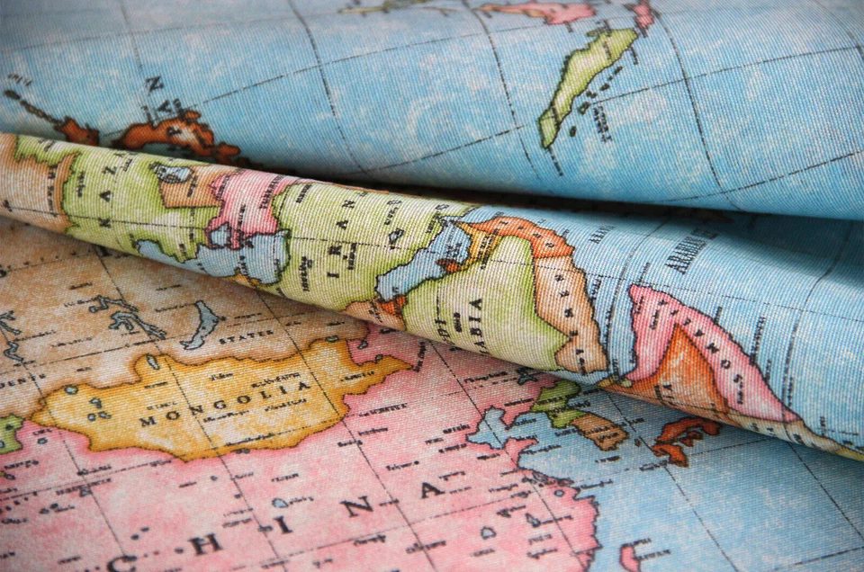 Dekostoff Weltkarte * Ab 50 cm - Bild 2 von 4