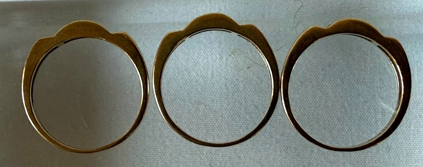 14K Yellow Gold 3 Ring Set Stackable Sapphire Rub… - image 9